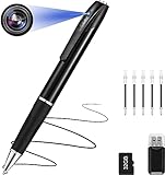 FINSUI Cámaras Espía Oculta Mini HD 1080P 32GB Bolígrafo de cámara de niñera Grabadora de Audio y Video con Detección de Movimiento para Reuniones de Negocios