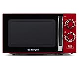 Orbegozo MI 2021 Microondas con 20 Litros de Capacidad, 6 Niveles de Funcionamiento, Temporizador hasta 30 Minutos, 700 W de Potencia, Rojo