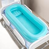 DCSYOG Juego de bañera de ducha inflable médica, sistema de ducha portátil junto a la cama con bomba, ayuda de baño simple en la cama para discapacitados/ancianos/postrados en cama
