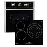 Conjunto: 60cm Horno electrico empotrable BO8805SS + 59cm Placa vitrocermica KF5903SP | Parrilla | Aire caliente | Temporizador automático | SET8805KF593SP