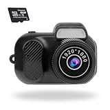 Mini Camara Digital 1080P HD 2MP con Tarjeta de Memoria 8 GB, Pantalla a Color de 0.96”, Vista Amplia de 160°, Portatil con Colgante Antiperdida, Micro USB, Bateria 100 Min, Regalo para Niños Navidad