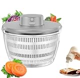 Centrifugadora de ensalada, 4 l, centrifugadora eléctrica para ensaladas, setas, para ensalada, con tapa, para frutas, verduras, ensaladas, verduras, secadora recargable por USB, con botella de 350 ml