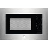 Electrolux KMSD203MMX Horno Microondas Integrable, 700W, Función Grill, Capacidad 20 L, 6 Niveles de Potencia, Mandos Mecánicos, Plato de 24,5cm, Marco Semi-Integrado, Inox Antihuellas