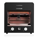 Cecotec Horno para Asado Txuletaco 8000 Inferno. 2200W, Parrilla de Hierro Fundido, Piedra y Bandeja para Pizzas, 2 Bandejas Recogegrasas, Temperatura hasta 850º, Termómetro Digital Incluido