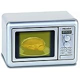 klein Theo 9492 Horno microondas Miele, con Base giratoria a Pilas, Reloj con Tres limitaciones de Tiempo y señal acústica, Medidas: 25 cm x 16 cm x 17,5 cm, Juguete para niños a Partir de 3 años