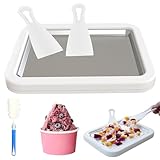 Placa de hielo para hacer hielo, máquina de rodillos para helados, máquina para hacer hielo con espátulas, máquina de rollos de hielo con 2 espátulas, placa de hielo para hacer hielo