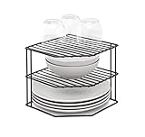 simplywire – Soporte para platos de 3 niveles - Organizador de armarios de cocina – Negro