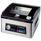 ELMA Envasadora al Vacío Profesional Chamber Pro Digit 300 | Uso Intensivo, Barra de Sellado de 30 cm, Permite Envasar y Sellar con Líquidos, 43 x 36 x 23.5 cm, 350 W, Incluye Bolsas al Vacío