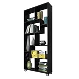 SelectionHome Estantería Multiposición, Librería para Salón o Oficina, Modelo Deluxe, Color Negro Mate, Medidas: 68,5 cm (Ancho) x 161 cm (Alto) x 25 cm (Fondo)