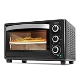 Cecotec Horno de sobremesa Bake&Toast 2600 Black 4Pizza, 26 L, 1500 W, Incluye piedra Pietra Pizza para resultados como horno tradicional de piedra, 6 funciones diferentes, bandeja recogemigas.