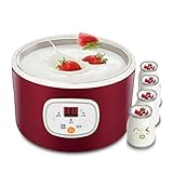 CYTBEK Yogurtera automática eléctrica Multifuncional, máquina termostática de Yogur, máquina de natto de Vino de arroz con Revestimiento de Acero Inoxidable, Yogur casero y natto Hechos fácilmente