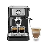 De'Longhi Stilosa Premium EC260.BK - Cafetera de bomba con 15 bares de presión, 1100 W, 1L, color negro y plata