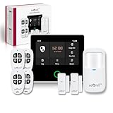 Anti-OKUPAS, Independiente de Electricidad y WIFI Kit Alarma para Casa GSM 4G e WIFI sin cuotas con Pantalla Táctil y Batería de 1500mAh. Aplicación Tuya Smart Life para Android e iOS, seQrell SQ4324F