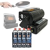 Eurocatch Calefactor & Estufa de gas - Incl. 4 bombonas de gas - Cocina a Gas - Calentador - Estufa de camping - Calentador de patio - Quemador - Placa vitrocerámica - Maletín de transporte