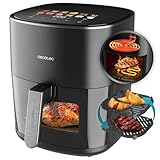 Cecotec Freidora de Aire sin Aceite 6,5L Plancha Grill Doble Resistencia Air Fryer Cecofry&Grill Duoheat 6500. 2200W, Dietética y Digital, Ventana, Temperatura Regulable 40-200°C, 12 Menús