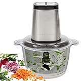 ProfiCook PC-MZ 1227 - Picadora eléctrica con función de trituración de hielo, cortador de verduras, recipiente de acero inoxidable de 1,7 l, cuchillo combinado para 2 o 4 cuchillas