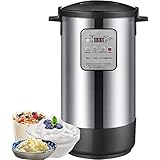 Máquina para hacer yogur, máquina automática de fermentación de yogur de 12 litros con olla interior de acero inoxidable, control de temperatura de tiempo ajustable y memoria de apagado, para (