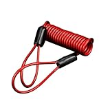 Adunsiaoto Antirrobo Resorte Cuerda, Cable Candado Recordatorio, Freno Motocicleta Antirrobo Resorte, Disco Motocicleta Recordatorio, Candados Moto con Alarma, Candados Moto Disco Universal(Rojo)