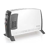 Taurus Clima Turbo 2000 Termoconvector portátil. Calefactor potente 2000 W, 3 posiciones de calor, silencioso, termostato regulable, patas incluidas, función Turbo