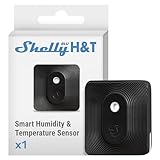 Shelly BLU H&T Negro | Sensor De Temperatura Y Humedad Controlado por Bluetooth | A Prueba De Salpicaduras Y Polvo | Clase De Protección IP54 | Aplicación iOS Android | Encriptación