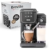 Breville Cafetera Espresso Prima Latte III | Cafetera expreso, capuchino y café con leche | Bomba italiana de 19 bares | Espumador de leche automático| Compatible con cápsulas | Gris [VCF146X]