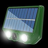 Ahuyentador ultrasónico Solar de Animales,Repelente de Perros con Dos Modos de iluminación de 20-36,5 khz - Repelente de Gatos al Aire Libre para repeler Ciervos, mapaches, Conejos, Ardillas