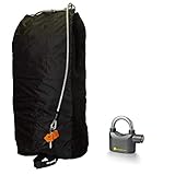 DEEMEED Bolsa de Seguridad para Cascos con Cierre de Alarma, antirrobo, Impermeable, anticorte, 18 Metros de Cable de Acero en el Interior, para 2 Cascos
