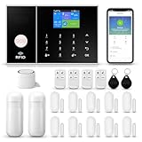 Kit de Alarma de Seguridad para el hogar Inteligente, Sistema de Alarma WiFi 4G con Alarma, Sensor de Movimiento pir, Control Remoto, Sensor de Puertas y Ventanas (Juego de 20 Piezas)