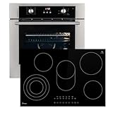 Conjunto: 60cm Horno electrico empotrable BO8810SS + 77cm Placa vitrocermica KK7705RL | Parrilla | Aire caliente | Extracciones telescópicas | Temporizador automático | SET8810KK77RL