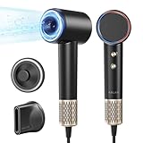 ANLAN 2400W Secador Pelo Iónico, 3min Secador Rápido, 100 Millones Ionico,100/S Control De La Temperatura,Adecuado Para Cabello Liso,Negro