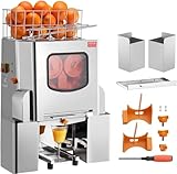 SucceBuy Exprimidor de Naranjas 120W Máquina Automática Comercial 20 Naranjas/min Exprimidor Eléctrico de Naranjas 45x34x78.5cm Exprimidor Naranjas Zumo Industrial 42 kg para Jugo de Rango de limón