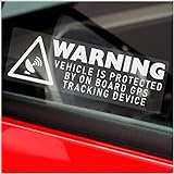 Juego de 5 pegatinas de advertencia de vehículo con GPS