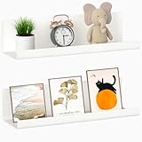 WELDUN Estantes flotantes, juego de 2 estantes montados en la pared, pantalla de repisa para fotos, estantes de pared decorativos para sala de estar, dormitorio, baño, cocina, oficina en casa,