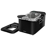 Cecotec Freidora de Aceite de 4,2 Litros Cleanfry Luxury 4000 Black. 3270 W, Acero Inoxidable Lacado en Negro, 5 Programas Preestablecidos, Filtro OilCleaner