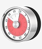 Temporizador de Cocina analógico de 60 Minutos, recordatorio mecánico, Herramienta de gestión del Tiempo para niños y Adultos, indicador de Tiempo restante, Alarma acústica