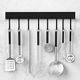 DaiWeier - Barra de cocina para colgar utensilios de cocina, soporte para riel de 40 cm con 8 ganchos