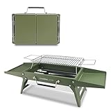 Charmline 35 * 23cm Barbacoa de Carbón Portátil Plegable, Barbacoa Portatil Carbon Para Uso en Exteriores,Parrilla de Barbacoas Para Camping, Picnics, Jardines y Fiestas en La Playa, Verde