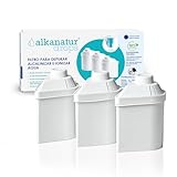 Pack 3 Filtros de Agua Alkanatur Drops Ecológicos - Depura Alcaliniza Hidrogena Ioniza - Elimina Cloro Metales Pesados Pesticidas Añade Magnesio pH 9 - Cartuchos Libres de Tóxicos - ALKANATUR