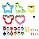 Set de 28 Cortadores de Galletas, Juego de Cortadores de Sándwich para Niños, Moldes Galletas de Acero Inoxidable, Adecuado para Moldes de Pan, Galletas, Sándwiches, Formas de Frutas y Verduras