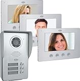 ELRO DV4000-3 Kit de Videoportero │ 3 Apartamentos │ Cámara 1080P Full HD con visión Nocturna │ Cable de 4 Hilos │ 16 Tonos de Llamada