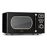 Klarstein Horno Microondas de Encimera Compacto, Potencia de 800w, con Grill, Acero Inoxidable, 20 l. Microondas Digital Inteligente, Placa de Descongelación, Bajo Consumo