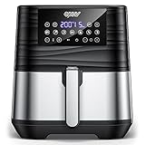 Innsky Freidora de Aire sin Aceite 5,5L, 1700W Freidora Aire Caliente con 11 Programas, Actualizar Air Fryer con Función de Precalentar, Descongelar, Mantener Caliente y Cronometrar, con Recetas