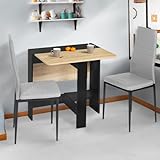 IDMarket EDI - Mesa plegable para 2-4 personas, de madera, color negro, tablero de haya, 103 x 76 cm