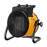 SIAL Calefactor Cerámica 2000 W - Radiador Electrico - Bajo Consumo - Calefacción Industrial - Calor Rápido 3 Segundos - Apto Para Oficinas, Baños, Talleres(Amarillo)