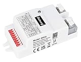 Merrytek Detector de Movimiento Microondas HF Radar con Sensor de Luz Alcance 6m para LED a 400W (MC030S L (On/Off))