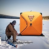 Aohuada Tienda de pesca en lago congelado, Tienda de campaña caliente,Fácil de instalar Bivouac Tienda impermeable ventilada para picnic senderismo pesca en 4 temporada con bolsa de Tansport