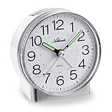 Atlanta Reloj Despertador de Cuarzo sin tictac Segundo arrastrándose luz analógica - 2118/19 Plata