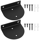 2 Piezas Soporte Estanteria Pared Flotante, Soportes para Estantes,Soporte Baldas Pared, Escuadras Estanterias, Escuadras para Estanterias Madera Semicirculares Invisibles para Estantería, Noir