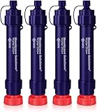 Membrane Solutions Filtro de Agua para Exteriores WS02, 0,1 Micrones Filtro de Agua Portátil Extraíble para Camping, Equipo de Supervivencia para Senderismo, Viajes, Emergencia, 4 Pack