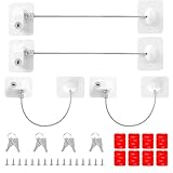4 Pcs Cerraduras de Seguridad para Niños Bloqueos de Seguridad para Puertas con 8 Llaves, Cierre Ventanas y Cajones FrigoríFico Nevera Candado Autoadhesivos sin Agujeros Protección de Bebes, Mascotas